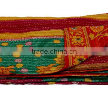 Home Decor Handmade Kantha Quilts / Indian Sari Vintage Kantha Gudari