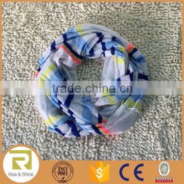 Wholesale 100% Polyester slub yarn printed Infinity shawl scarf