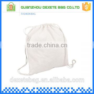 Promotional cotton custom white sport drawstring canvas bag