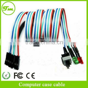 New ATX PC Computer Motherboard Case Power Switch On/Off Reset Two 2 Leds Cable