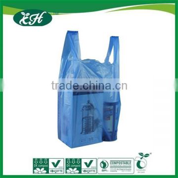 wholesale recyclable logo printed hdpe cheap t-shirt plastic bag