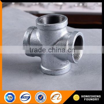 Durable manufacturer black banded malleable iron tee pipe fitting