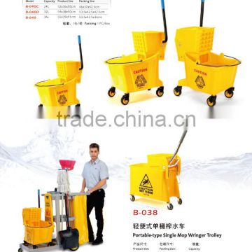 Single Mop Wringer Trolley for different situation used, Down press single/double Mop Wringer trolley with CE certificate,