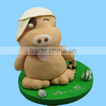 Funny little bear decorative polymer clay animal figurine