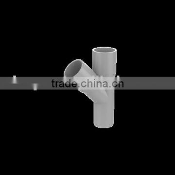 Factory price Manufacturer good quality PVC Fitting UPVC Rubber Joint plastic fitting for drainage GB 45DEG skew Equal tee