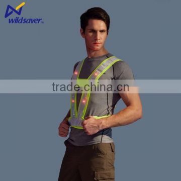 LED work wear uniform light up reflective for road traffic cleaning