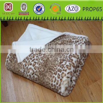 hot sale good quality leopard design faux fur blanket