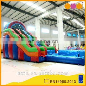 AOQI hot sale with free EN14960 certificate inflatable pool water slide colorful pvc tarpaulin inflatable water slide for sale