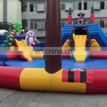 Kids and Adults Water Sports Equipment Pirate Ship Inflatable Water Amusement Park Slide Pool Games For Sale