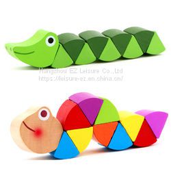 Wooden Puzzle Animal and Multi Color Torsion Toy