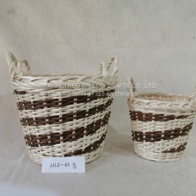 New Design Eco Friendly Round Shapes Straw Woven Basket for Garden Decoration