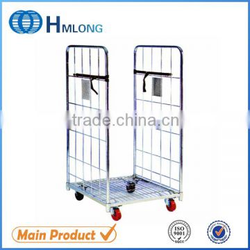 Galvanized steel mesh logistics roll container