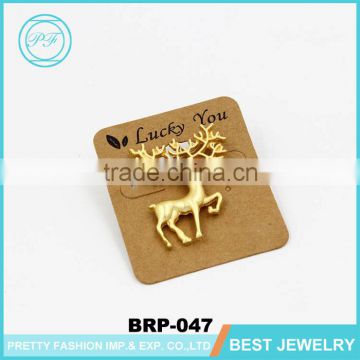 Cheap small brooch and pins christmas jewelry gold lovely elk brooch for children