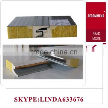Fireproof insulated metal faced fiber glass wool sandwich panel for wall board factory