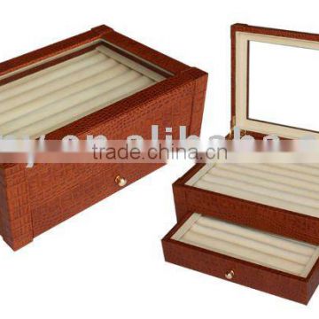 Double-layer Leather Jewelry Display Case