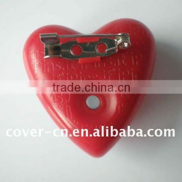 Heart shaped LED Badge with Pin back