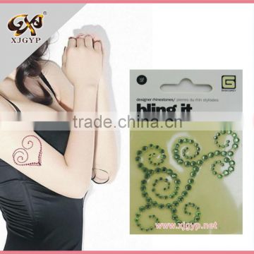 body tattoos diamond crystal stickers/jewel tattoo sticker/adhesive body tattoo sticker