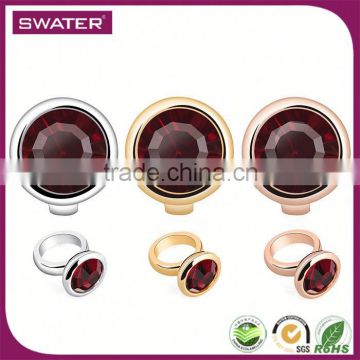 Hot Sale 2016 Red Birthstone Leather Bracelet Charm