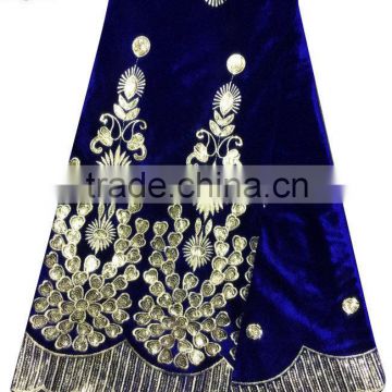 CL2073-1 New design high quality African big embroidered royal Velvet lace softly material for making dress