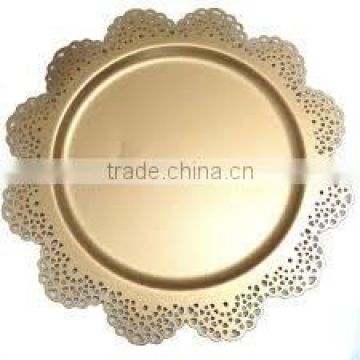 Designer gold charger plate, supplier of gold charger plate