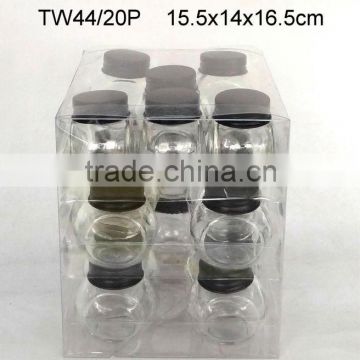 TW44/20P glass spice jar with metal lid with pvc box
