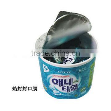 Aluminum Foil Lids Precut Embossed PP Lacquer For Plastic Yogurt Cups Sealing