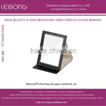 High Quality leather Standing Up Cosmetic Mirror