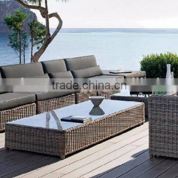 Wicker Rattan Sofa Furniture- Resin Rattan Garden Sofa Set - Patio Garden Sofa Set Outdoor Furniture
