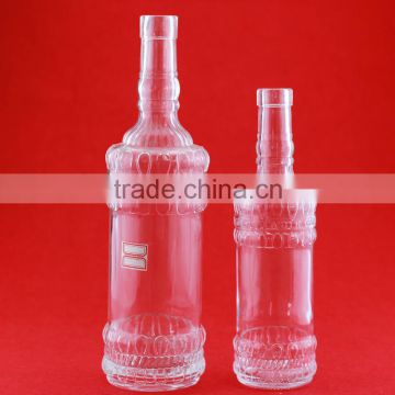 Factory direct sale 750ml glass liquor bottle empty dull polish mouth bottle Customized wine bottles
