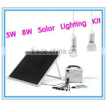 China Portable Solar Panel/Mini Solar lighting kits 3W 5W 8W