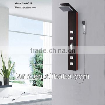 Tempered wood glass shower wall panel LN-GS12