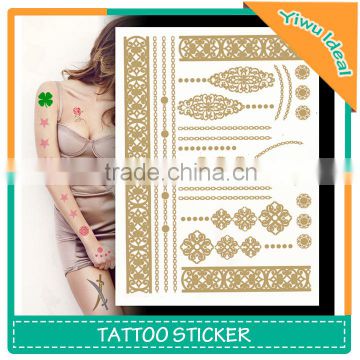 Fashion Woman Body Gold Foil Luminous Tattoo Sticker