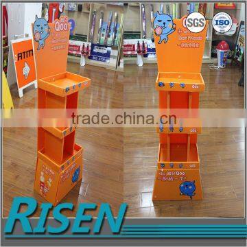 Waterproof supermarket plastic floor display stand