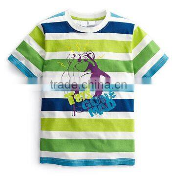 Boys and Childrens Short Sleeve Printing Striped T-shirt