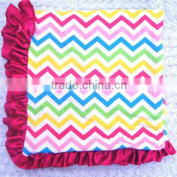 wholesale cottonbaby swaddle blanket with satin ruffle