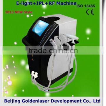 2013 New style E-light+IPL+RF machine www.golden-laser.org/ hair removal waxing machine with price