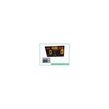 Red And Yellow College Sports Scoreboard For Soccer Match , Aluminum Housing