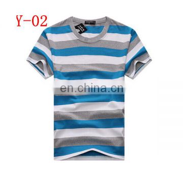 Wholesale blank stripe printed t-shirt with high quality for men