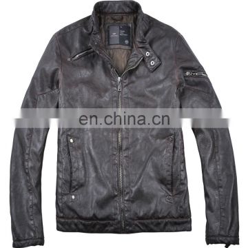 2015 lastest fashion high quality cheap leather Chinese jacket