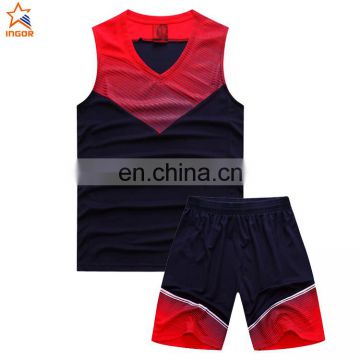 balck and red customized tracksuit latest design 2016 basketball jersey