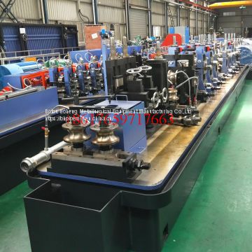 Comparative price China manufacturer Semi Automatic HF wleding Iron pipe forming machine