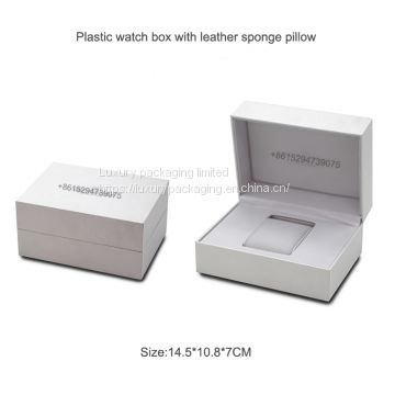 Fashion design white plastic watch box soft paper watch case wholesale