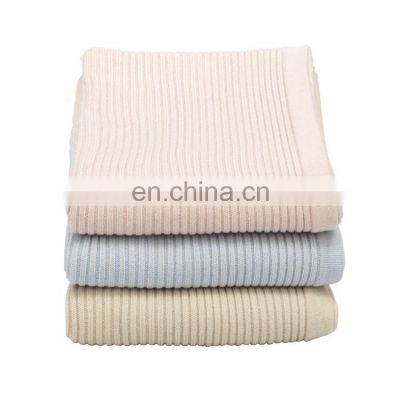 Plain China Knitted Newborn Baby Throw Blanket