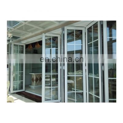 Patio customize aluminum glass bi fold sliding doors system aluminium folding door track accessories