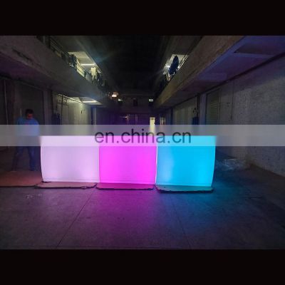 Color changing LED Illuminated Mobile Bar Counter for Living Room Wine Storage Mini Bar Cabinet