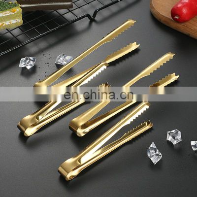 Customer Oriented Metal Long Clip Gold 15 Cm Cocktail Small Stainless Steel Ice Tong