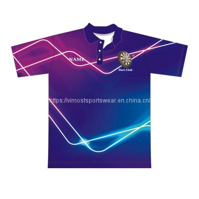 2022 full sublimated 100% polyester dart shirt with latest fashion
