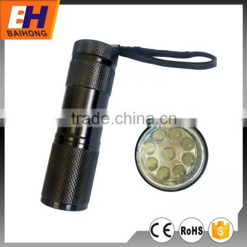 Hot Sale 9 LED Aluminium Mini Flashlight Simple Mini Torch