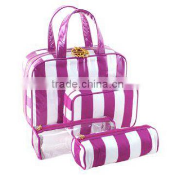 2014 Elegant Blue product fashion wash bag wholesale pvc cosmetic bag travel organizer bag set