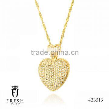 Fashion Gold Plated Necklace - 423513 , Wholesale Gold Plated Jewellery, Gold Plated Jewellery Manufacturer, CZ Cubic Zircon AAA